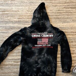 Black cross country Tie-Dye Hoodie